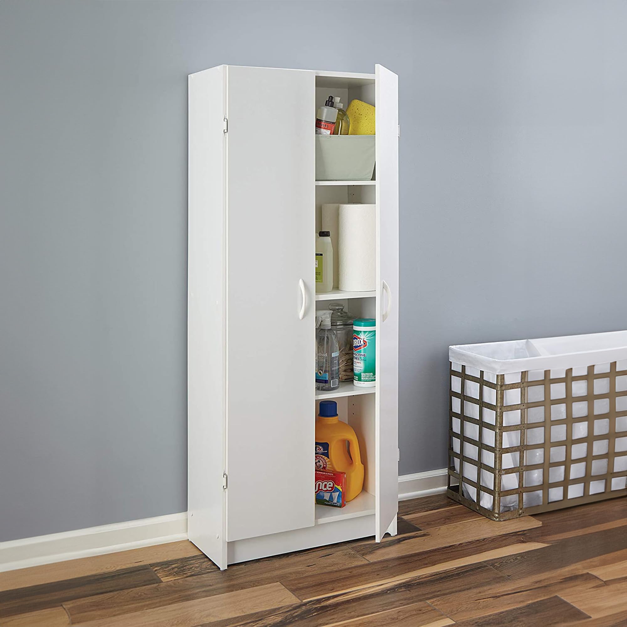Pantry Cabinet Cupboard with 2 Doors, Adjustable Shelves, Standing, Storage for Kitchen