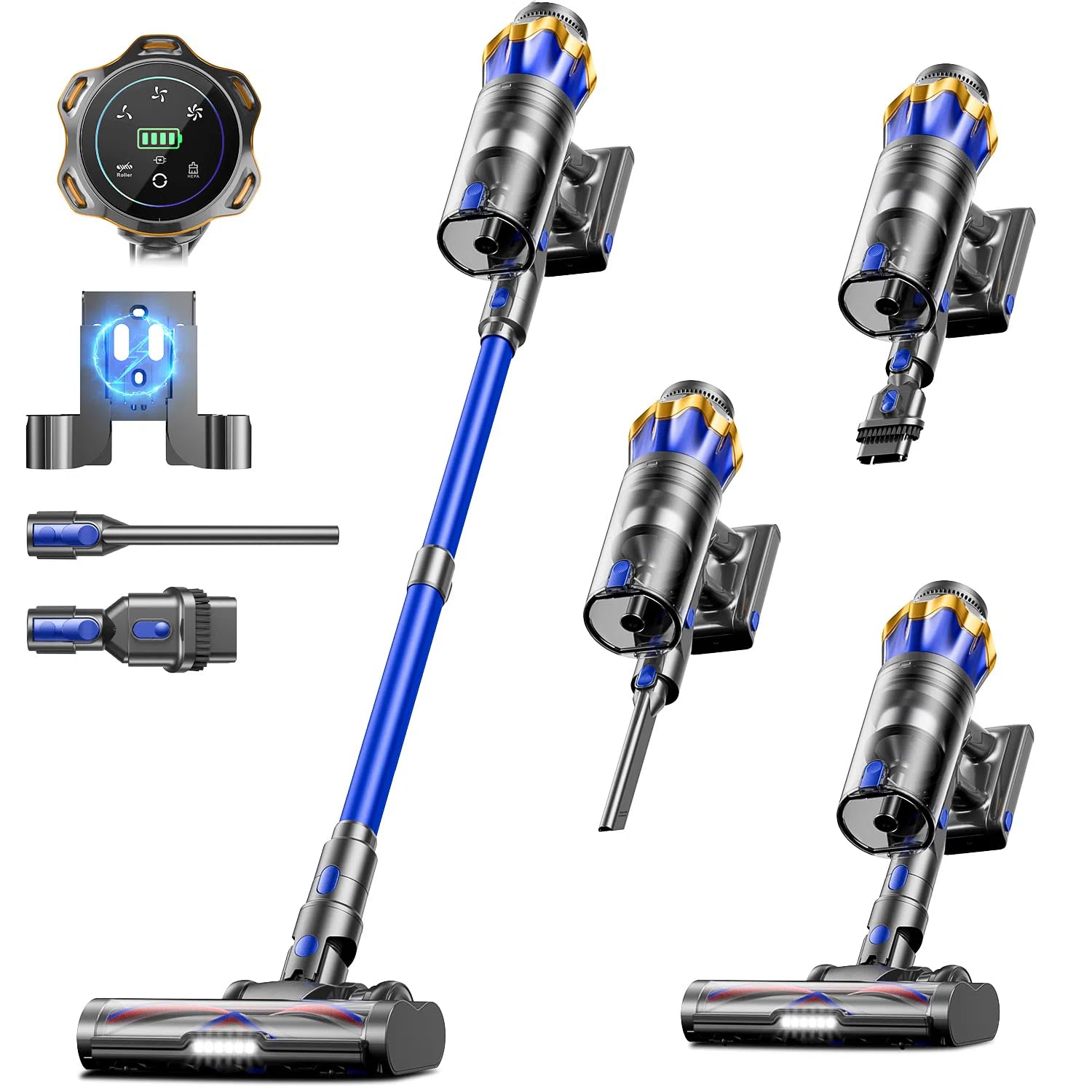 Cordless Vacuum Cleaner, Upgraded 580W 48KPA 65Mins Cordless Stick Vacuum Cleaner