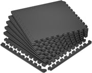 0.79'' Extra-Thick Exercise Equipment Mats, 6 Pcs 24 Sq Ft Rubber Top