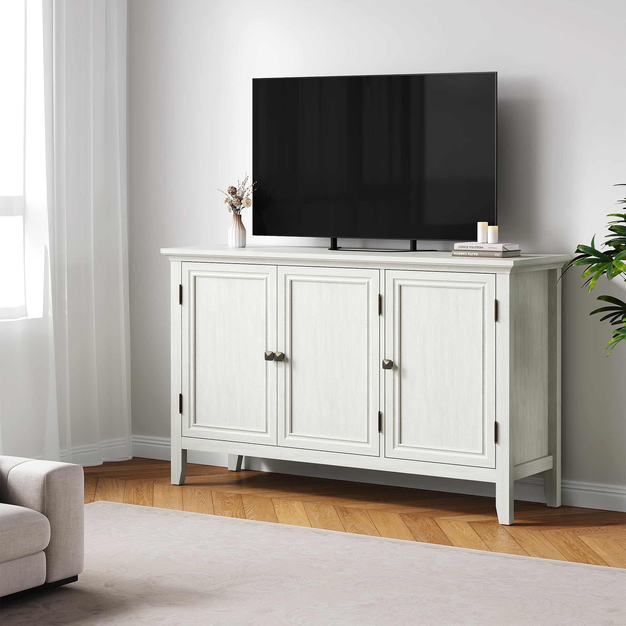 Buffet Cabinet with Doors and Adjustable Shelves, Bohemian Sideboard