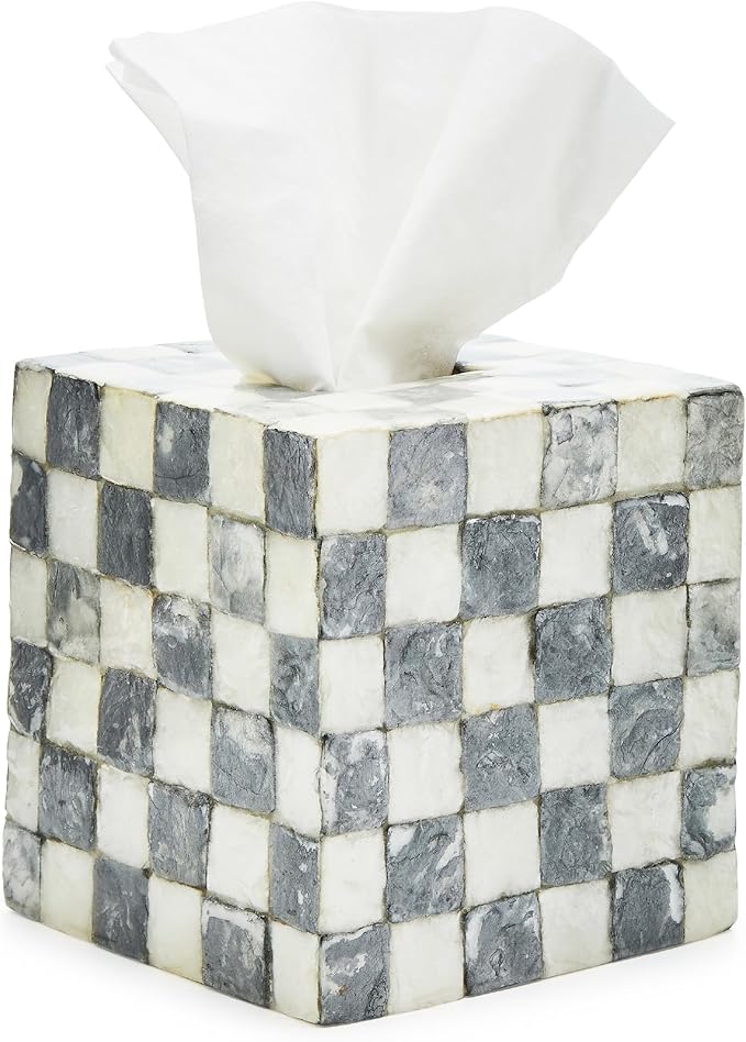 Boutique Square Capiz Tissue-Box Cover, Decorative Tissue Holder