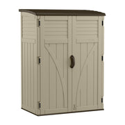 54 Cubic Feet Vertical Storage Shed with Durable Plastic Construction