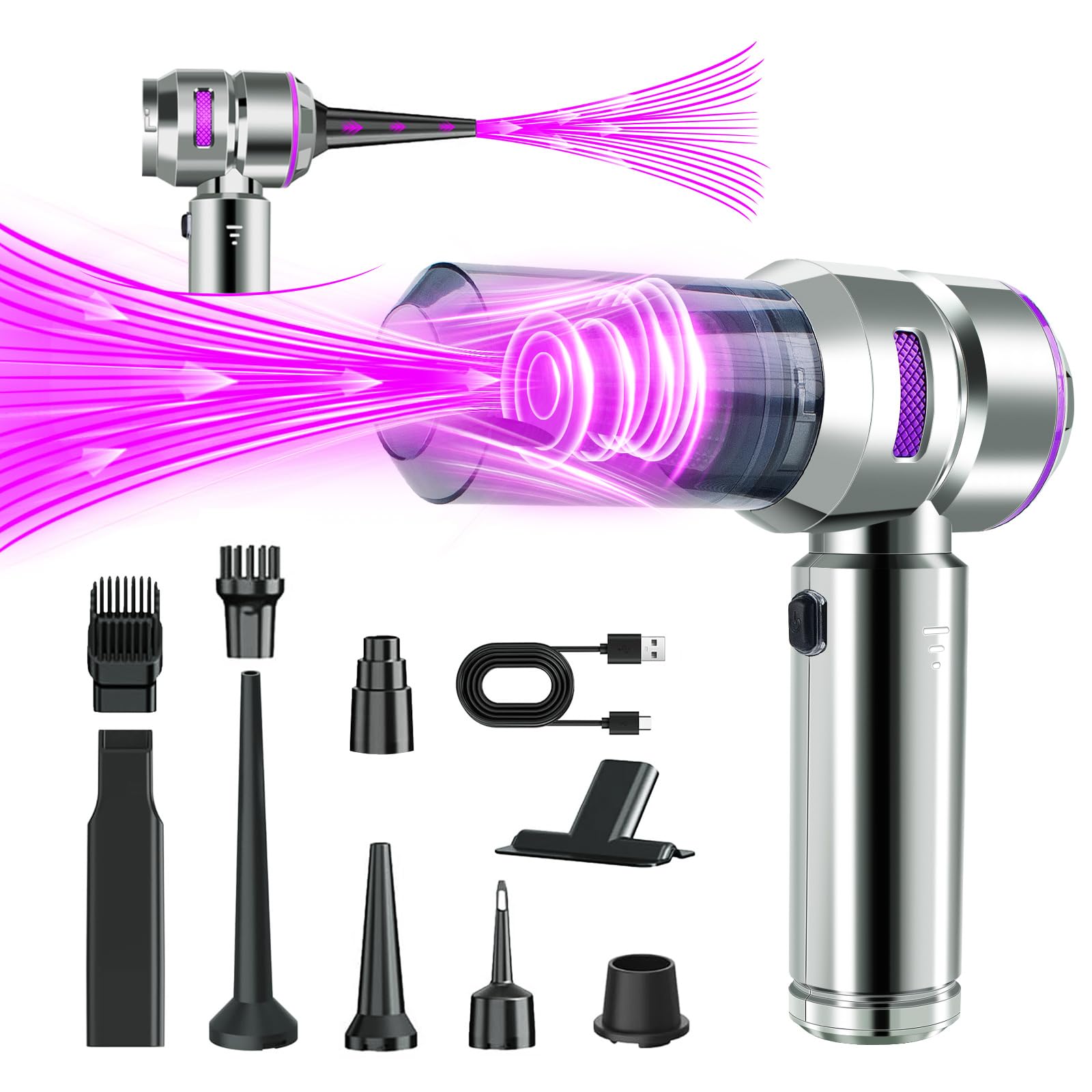 Handheld Vacuum Cordless - 21KPa Strong Suction Car Vacuum Cleaner with 6000mAh