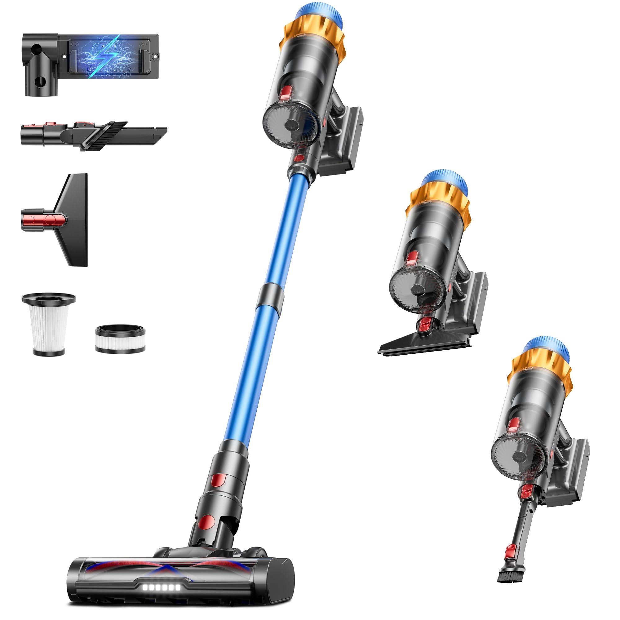 Cordless Vacuum Cleaner, 550W 45KPA 70mins Vacuum Cleaners for Home