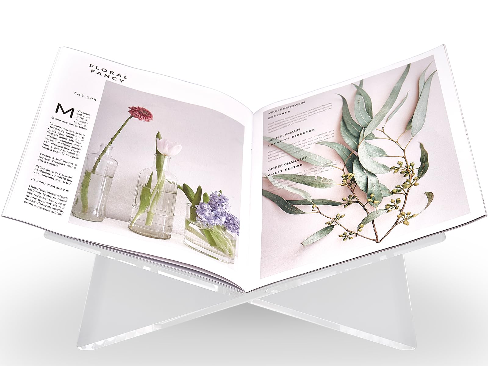 Clear Acrylic Book Stands - Cross Frame Acrylic Book Holder, Open Bookstand