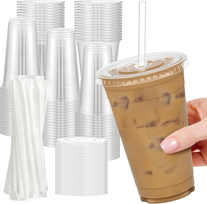 1000 Pack 16oz Plastic Cups,Disposable Clear Drinking Cups