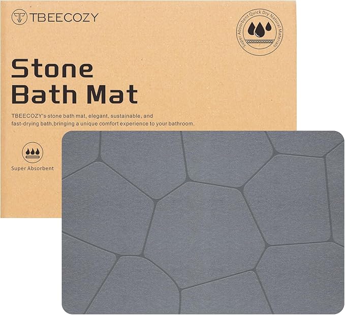 Stone Bath Mats for Bathroom, Diatomaceous Earth Bath Mat Bath Rug