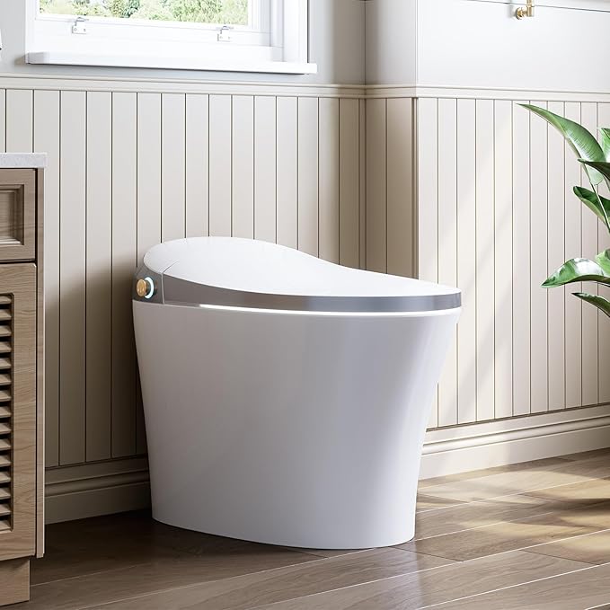 Black Smart Toilet with Pump and Bidet Built In, Smart Bidet Toilet