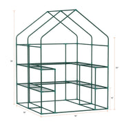 Walk-in Outdoor Greenhouse with 2 Mesh Windows, 4 Tiers, and 10 Shelves