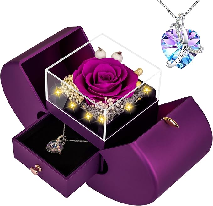 Real Red Rose Birthday Gifts for Women Her Mom Wife Girlfriend Grandma with