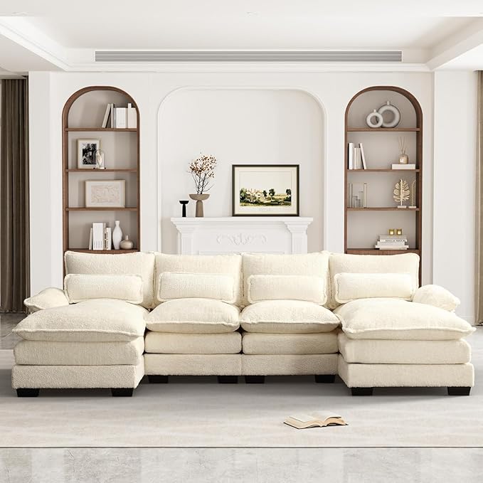 U Shape Sectional Sofa Cloud Couch for Living Room