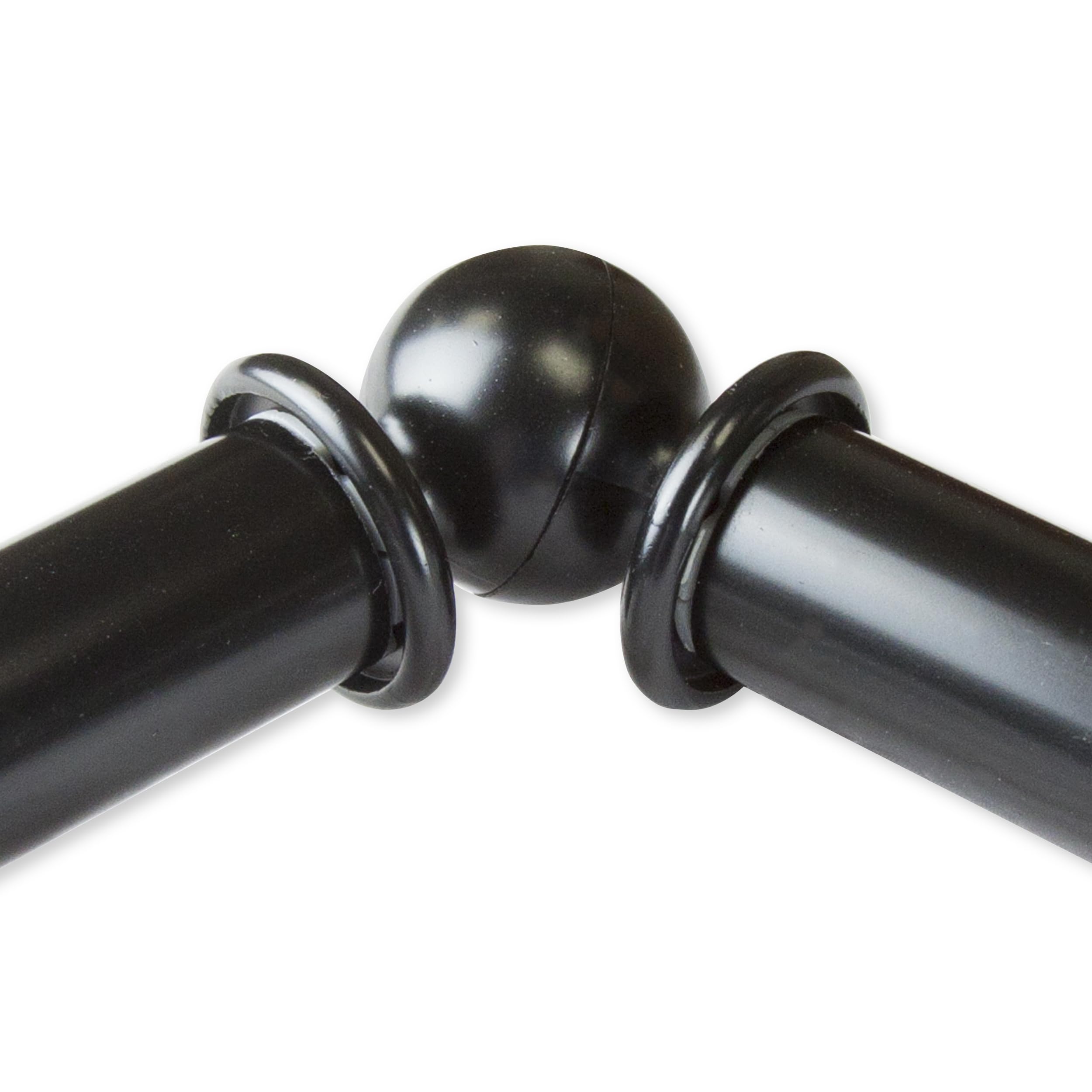 Ferero 13/16" 4-Sided Bay Window Curtain Rod 28-48 inch (each side) - Black