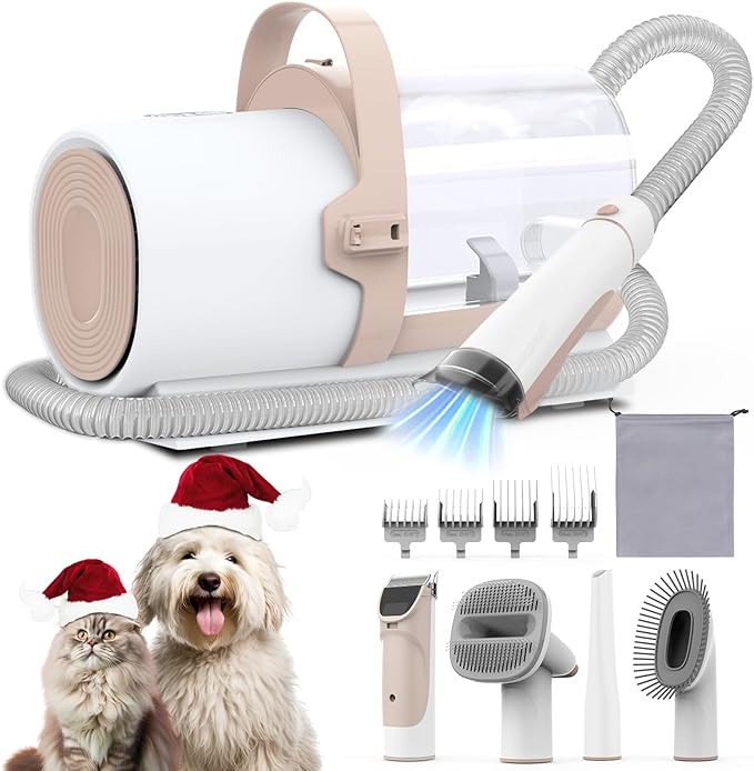 Dog Grooming Vacuum, Pet Grooming Kit with Dog Clippers