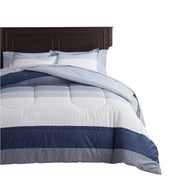 Cotton Striped Comforter Sheet Set Queen Size 7 Pieces Bed in a Bag