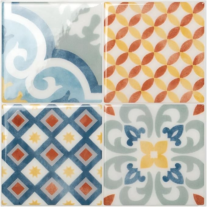 Peel and Stick Backsplash - 5 Sheets of 9" x 9" - 3D Adhesive Peel and Stick