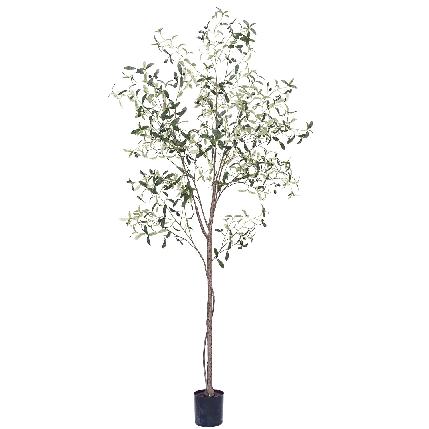 Artificial Olive Tree Tall Fake Potted Olive Silk Tree with Planter Large Faux Olive Branches