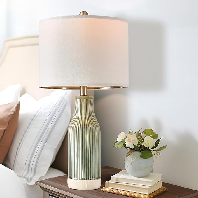 inches Modern Ceramic Table Lamp Set of 2 for Living Room, Farmhouse