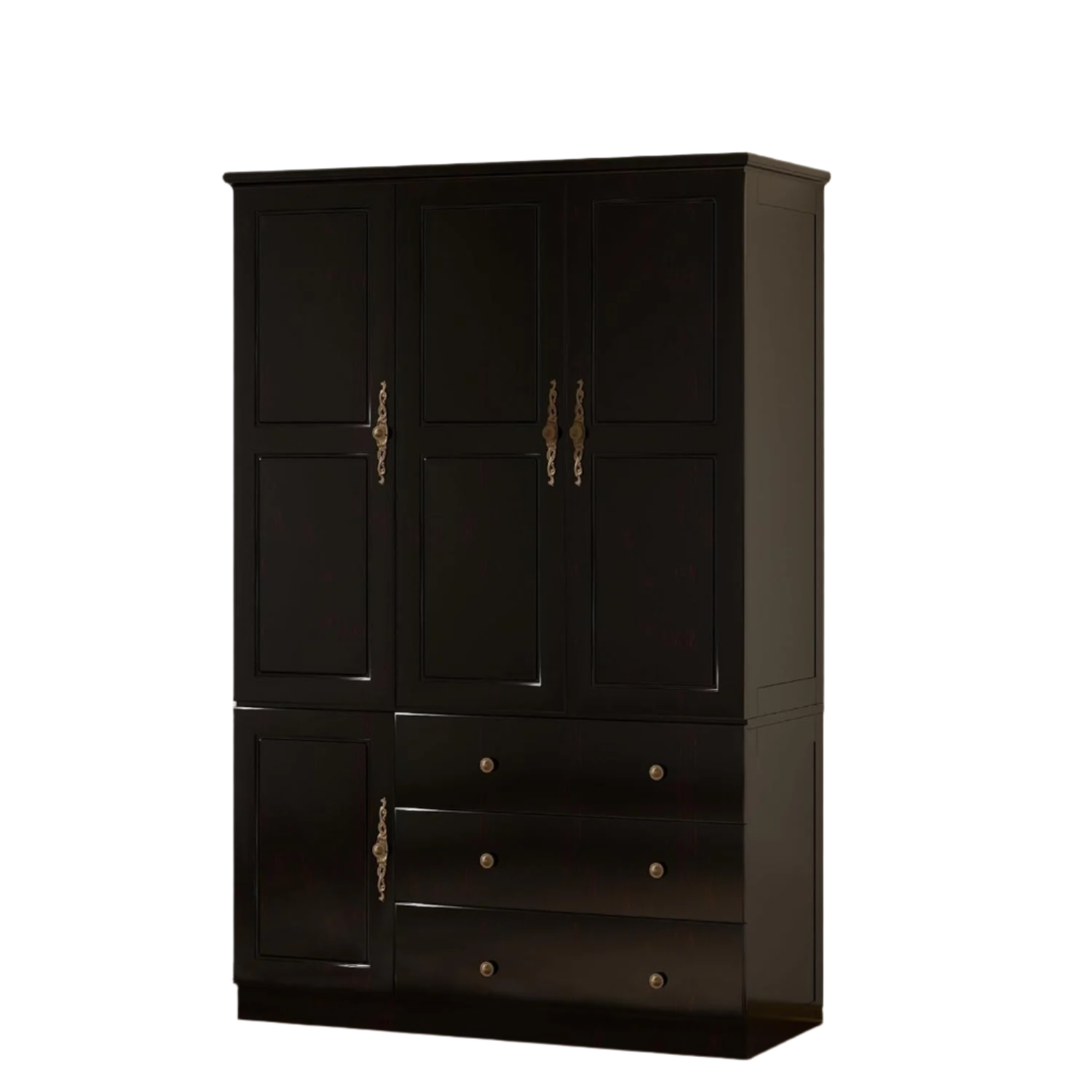 Solid Wood Armoire Wardrobe Closet with 3 Doors: Solid Wood Armoire