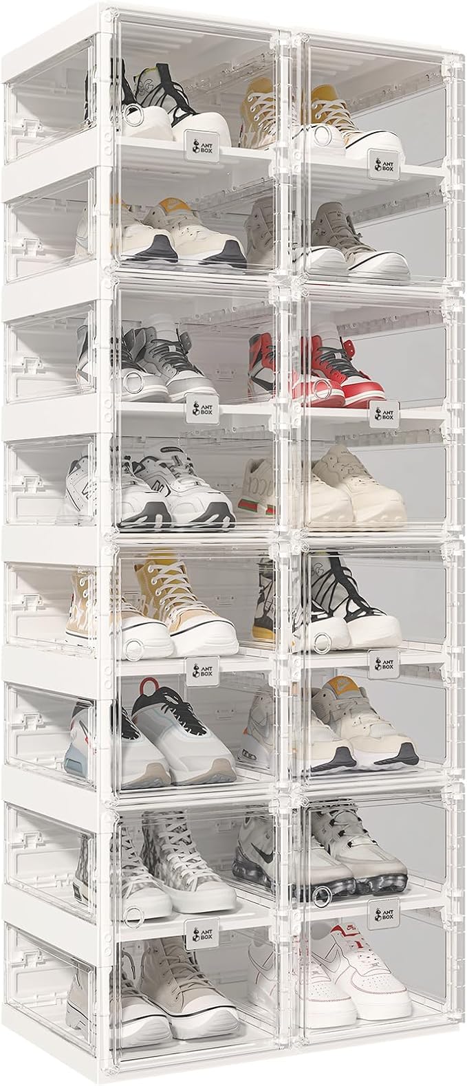 Foldable Shoe Rack,Shoe Organizers for Closet Plastic Shoe Storage Box for Entryway