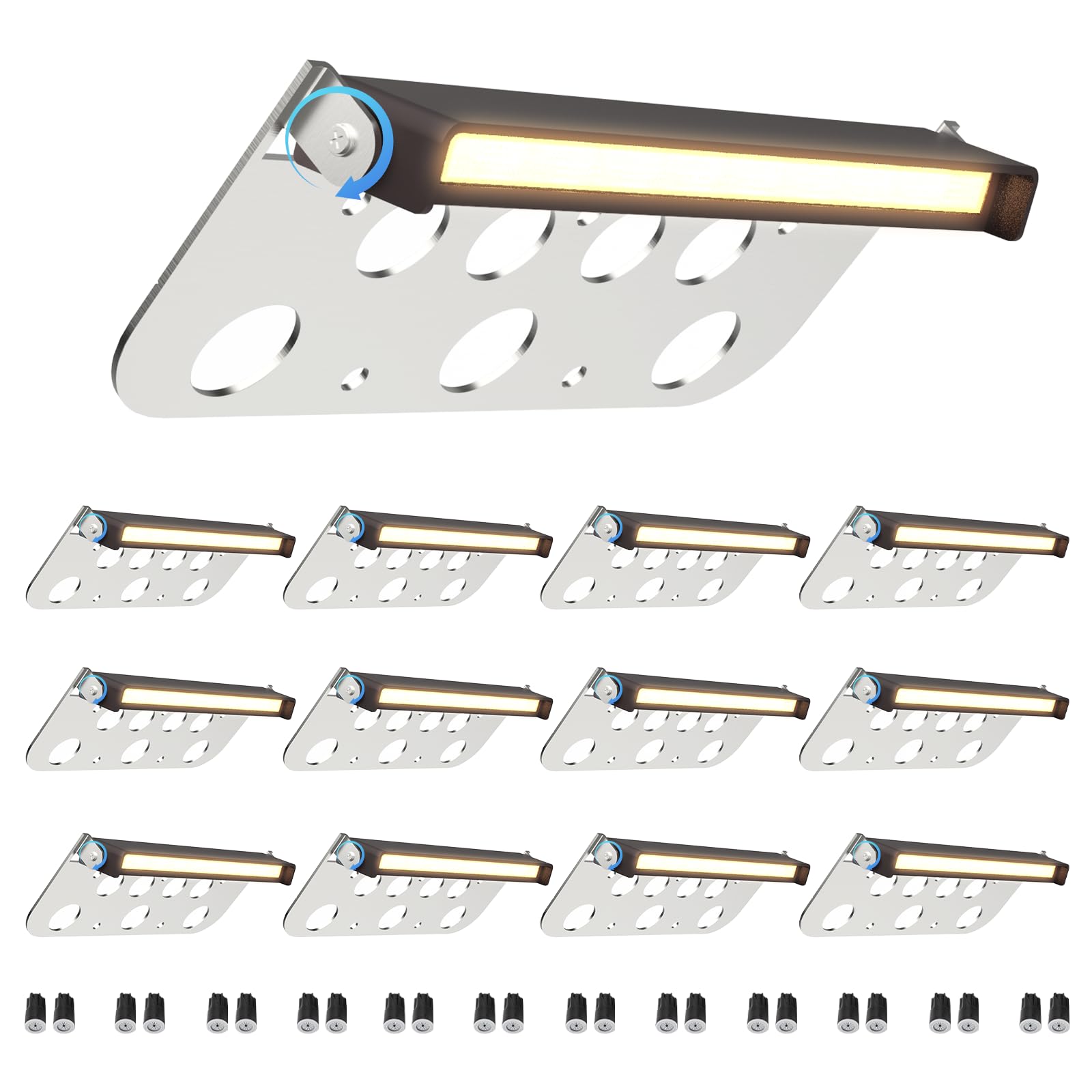 12 Pack 7 Inch Retaining Wall Lights, 5W 2700K Soft White LED Hardscape