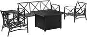 Kaplan 5-Piece Outdoor Sofa Patio Furniture Set with Propane Gas Fire Pit Table