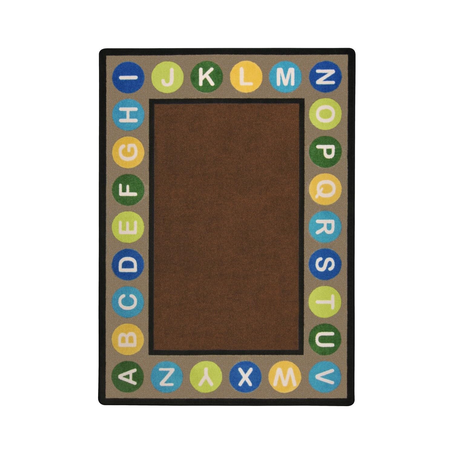 Alphabet Spots Rug, Earthtone, 7'8" x 10'9"