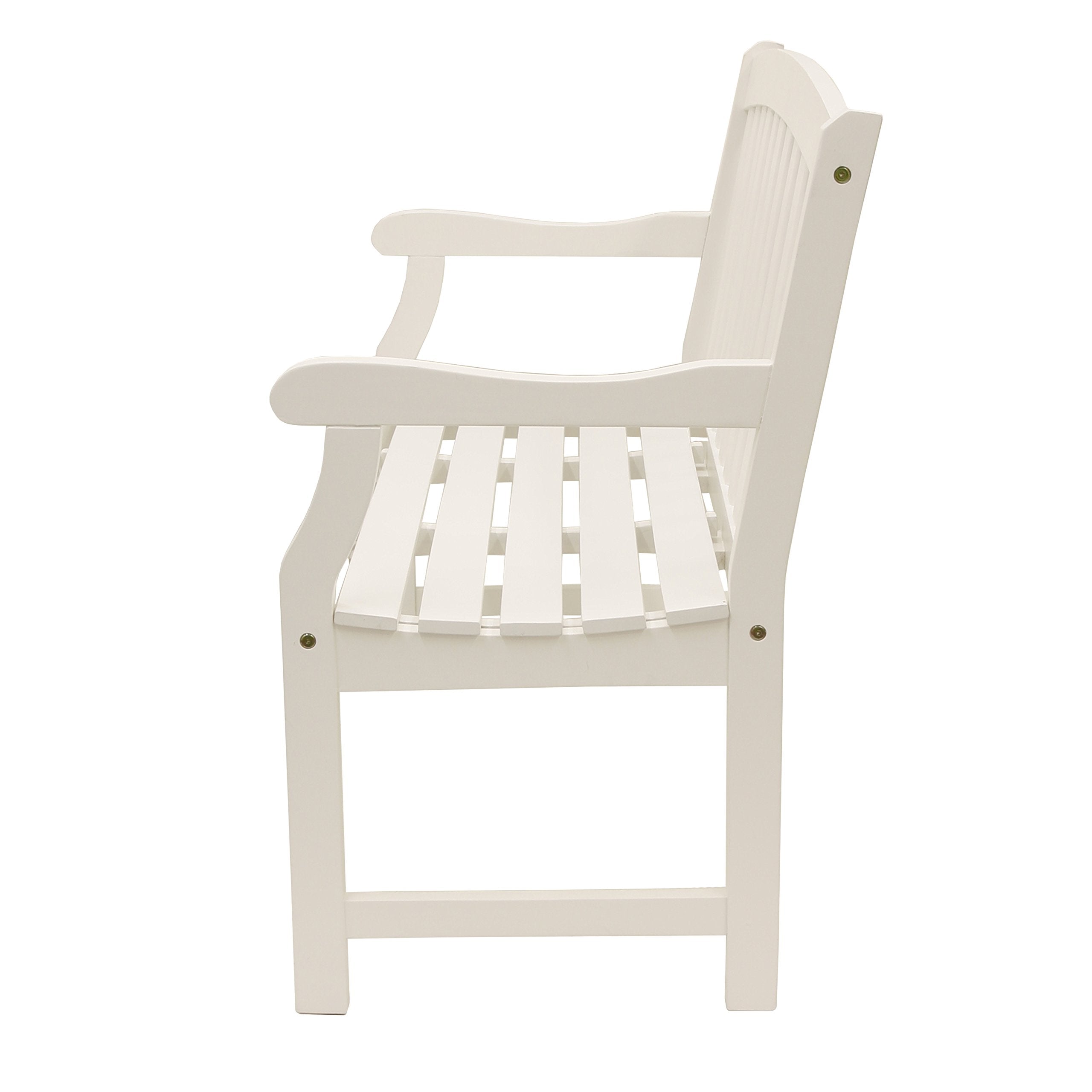 Marley 2-Seat Outdoor Bench, White