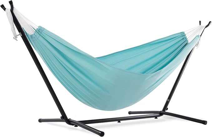Hammock with Space Saving Steel Stand, Sand