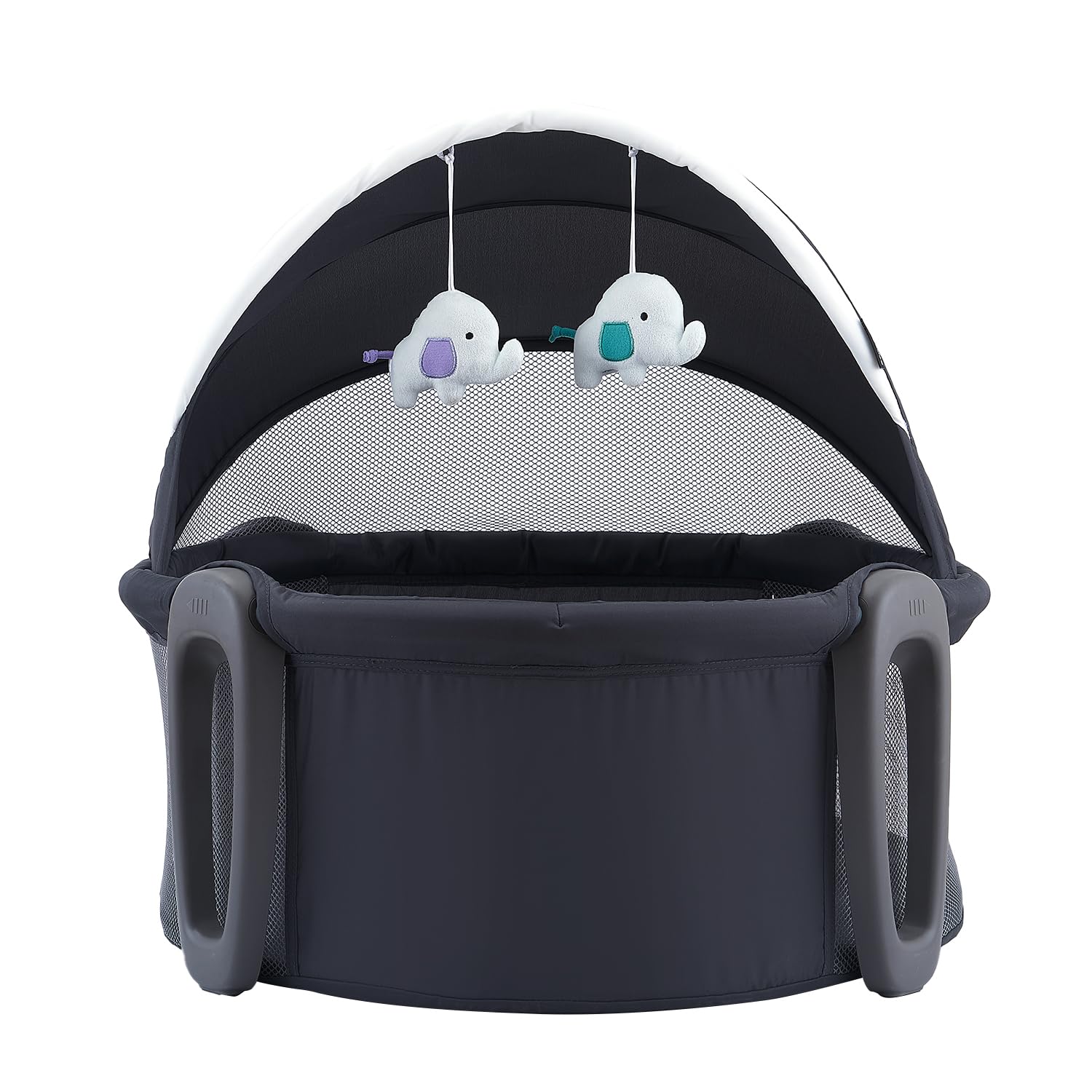 Bassinet and Play Space Baby Dome with Toys and Canopy Travel Crib for Newborn