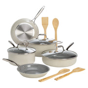 Ceramic Nonstick Pots and Pans Set, Titanium-Reinforced Premium Nonstick Coating