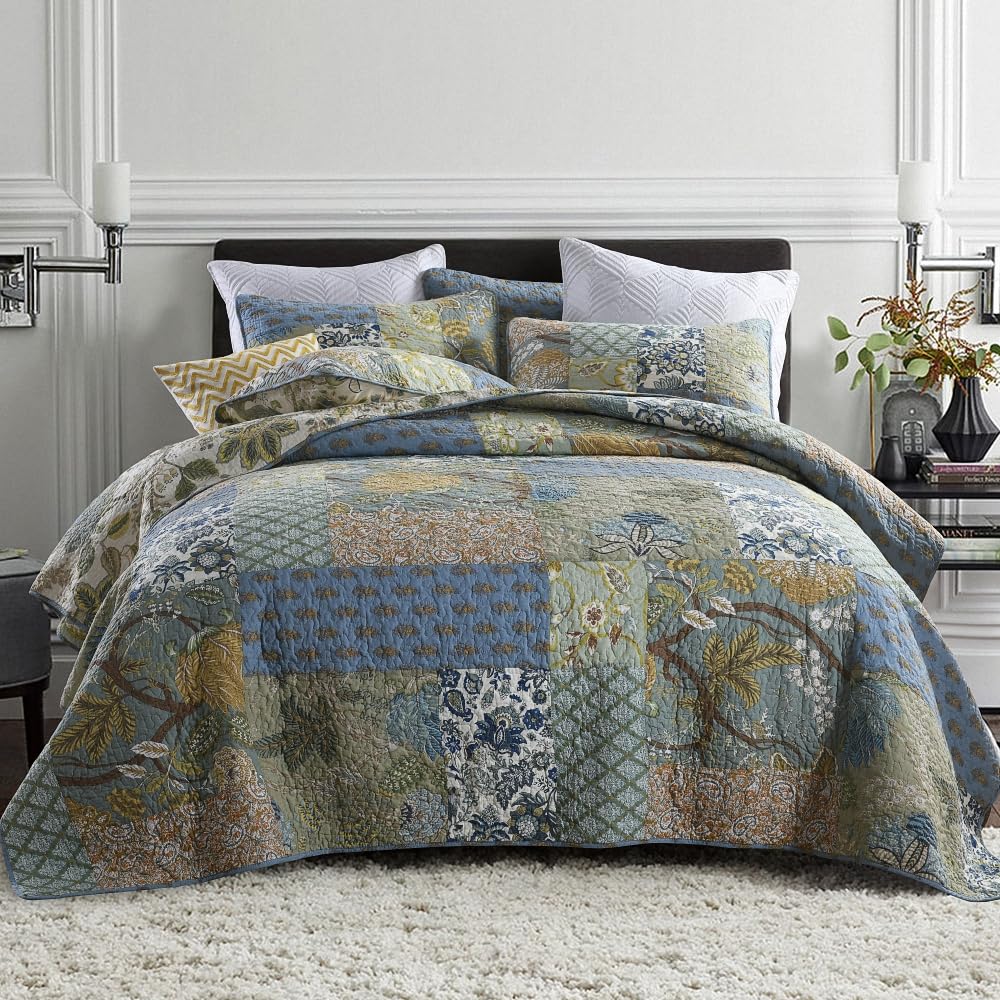 Cotton Bedspread Quilt Sets Reversible Bedding Coverlet Sets Comforter