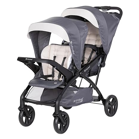 Stand Double Stroller & Travel System for Babies & Toddlers, Stormy - Portable