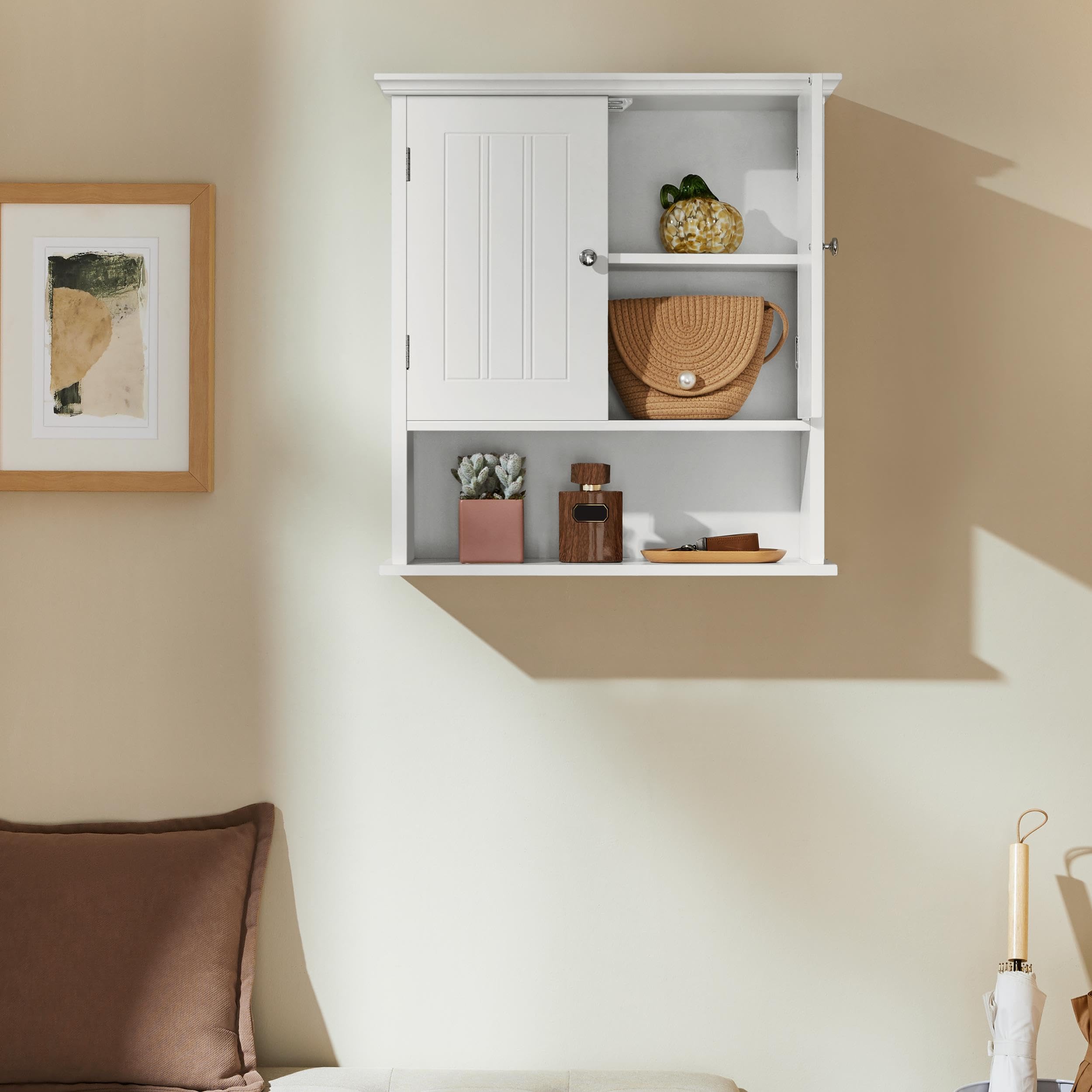 Bathroom Wall Cabinet with 2 Doors, Medicine Cabinet