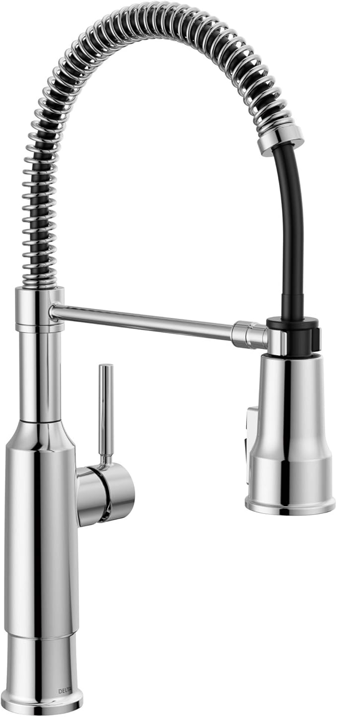 Faucet Theodora Pro Commercial Style Kitchen Faucet with Pull Down Sprayer, Matte Black