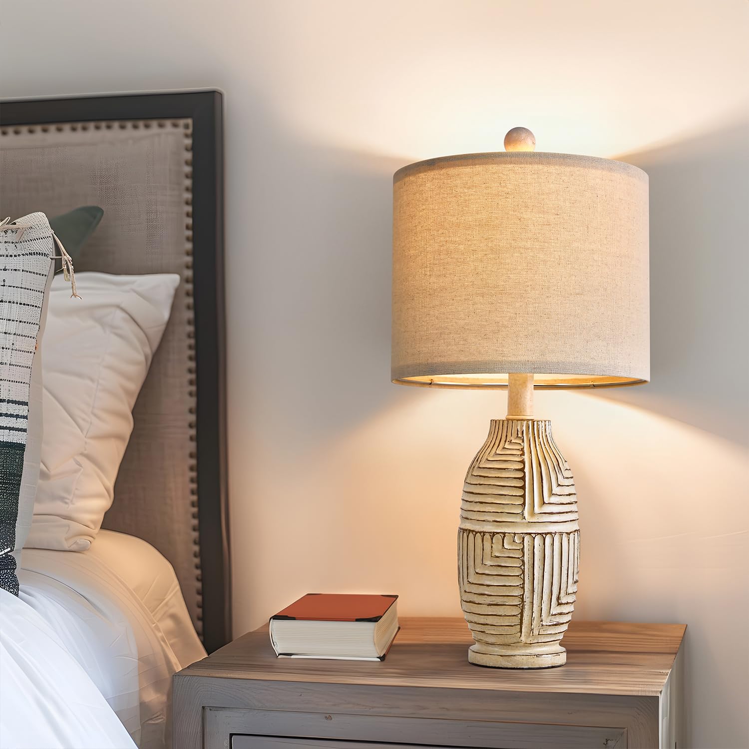 Table Lamps Set of 2 Farmhouse Lamps for Living Room Bedroom Boho Small