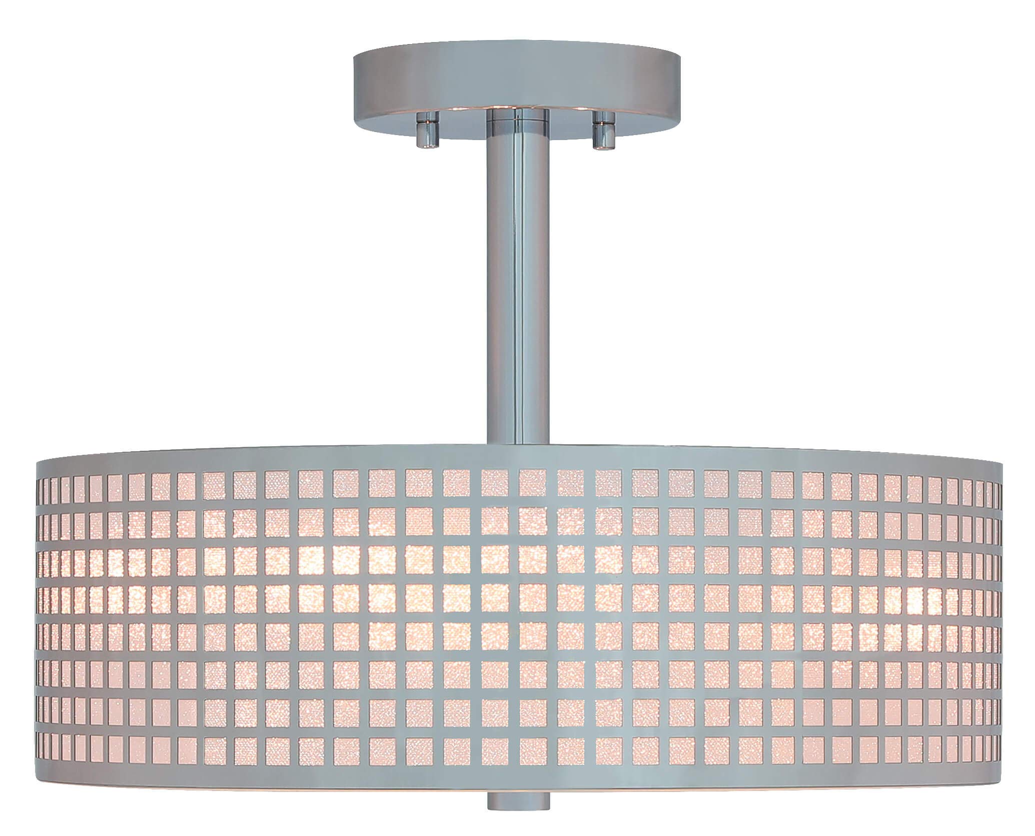 Flush Mount Ceiling Light, 15 inch Modern Chrome Ceiling Light Fixture 3-Light