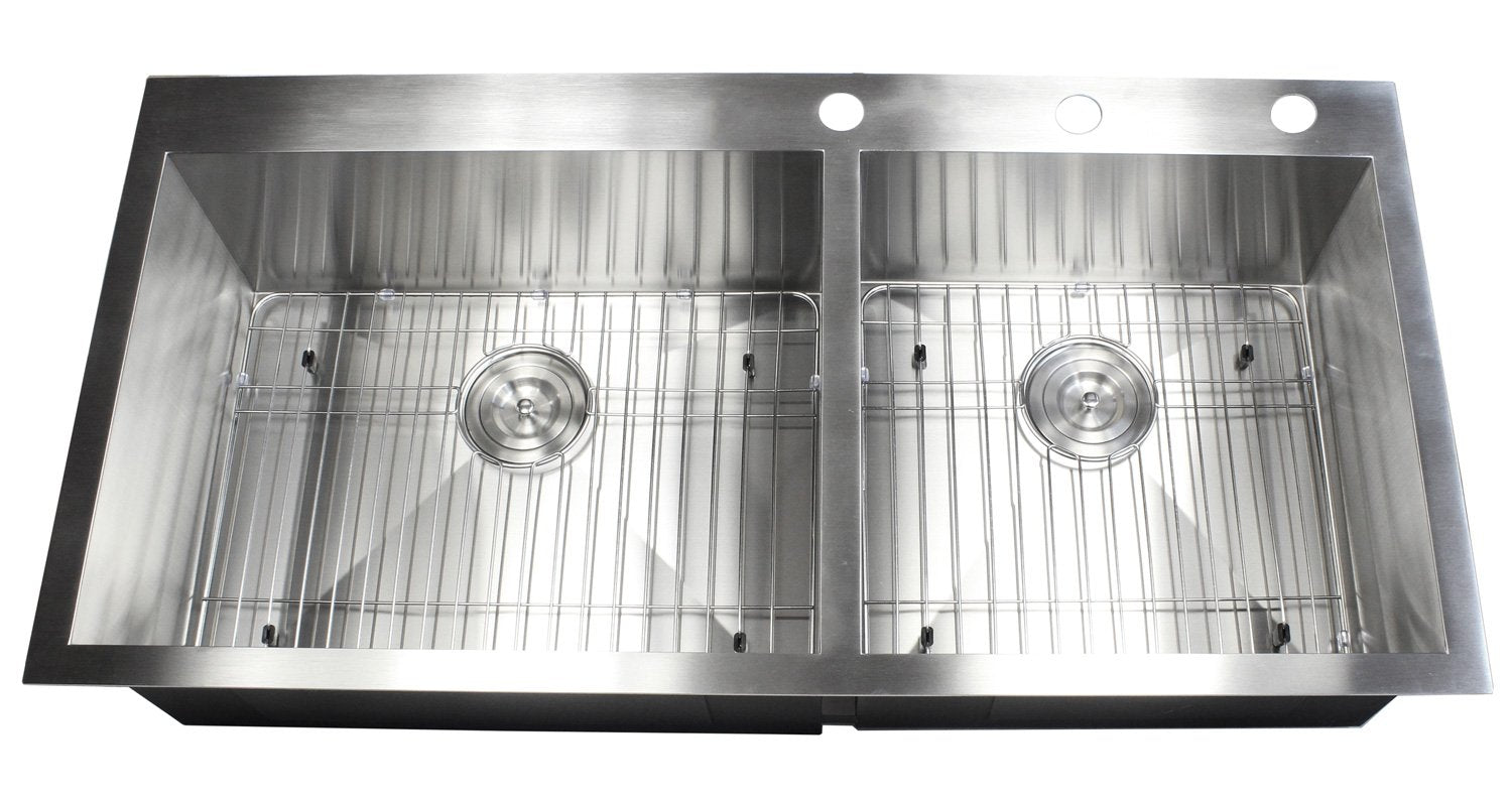 (6040) Zero Radius Design 16 Gauge Topmount Drop In Over the Counter Large