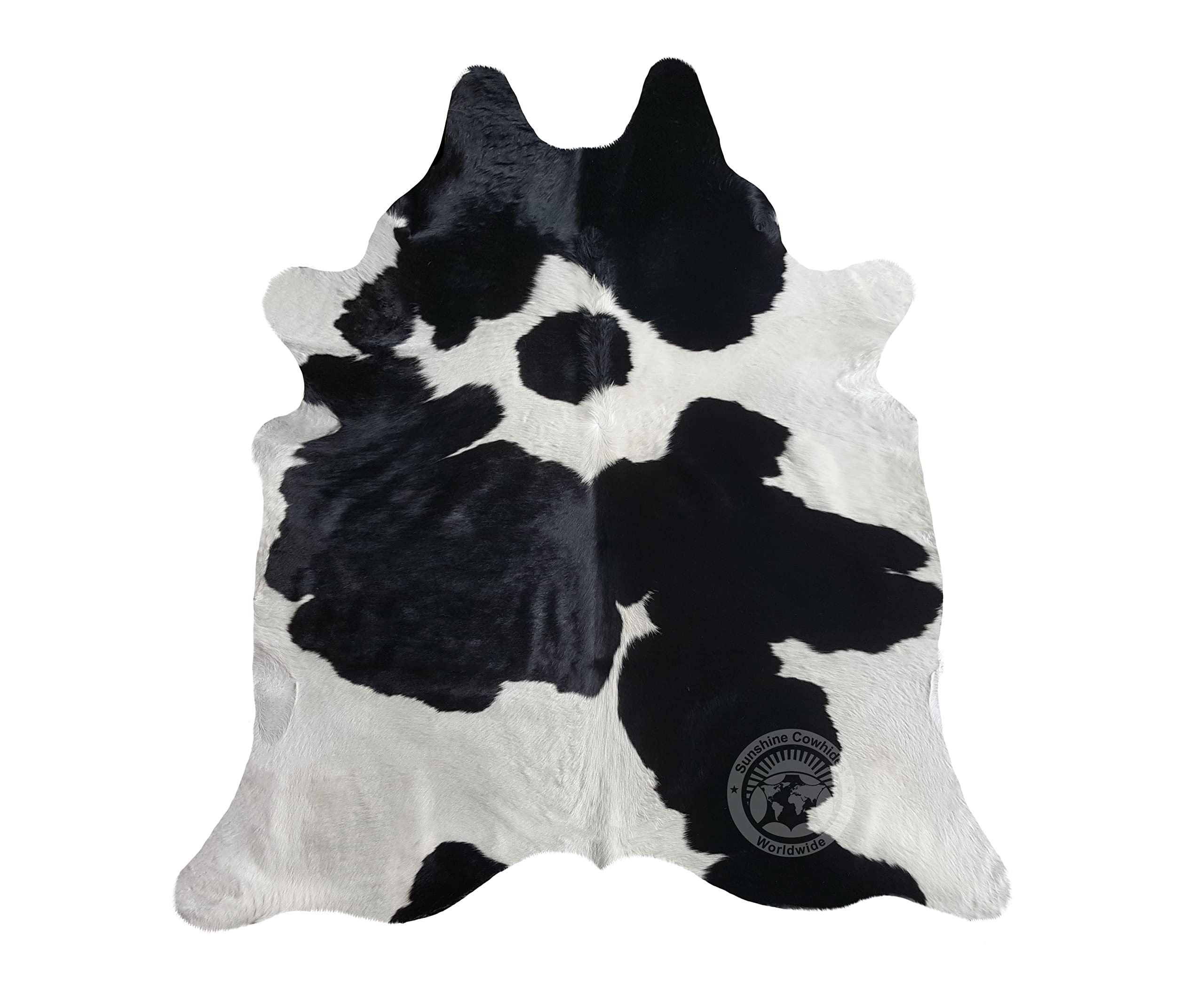 100% Genuine Black and White Cowhide Rug - Modern Style Animal Skin