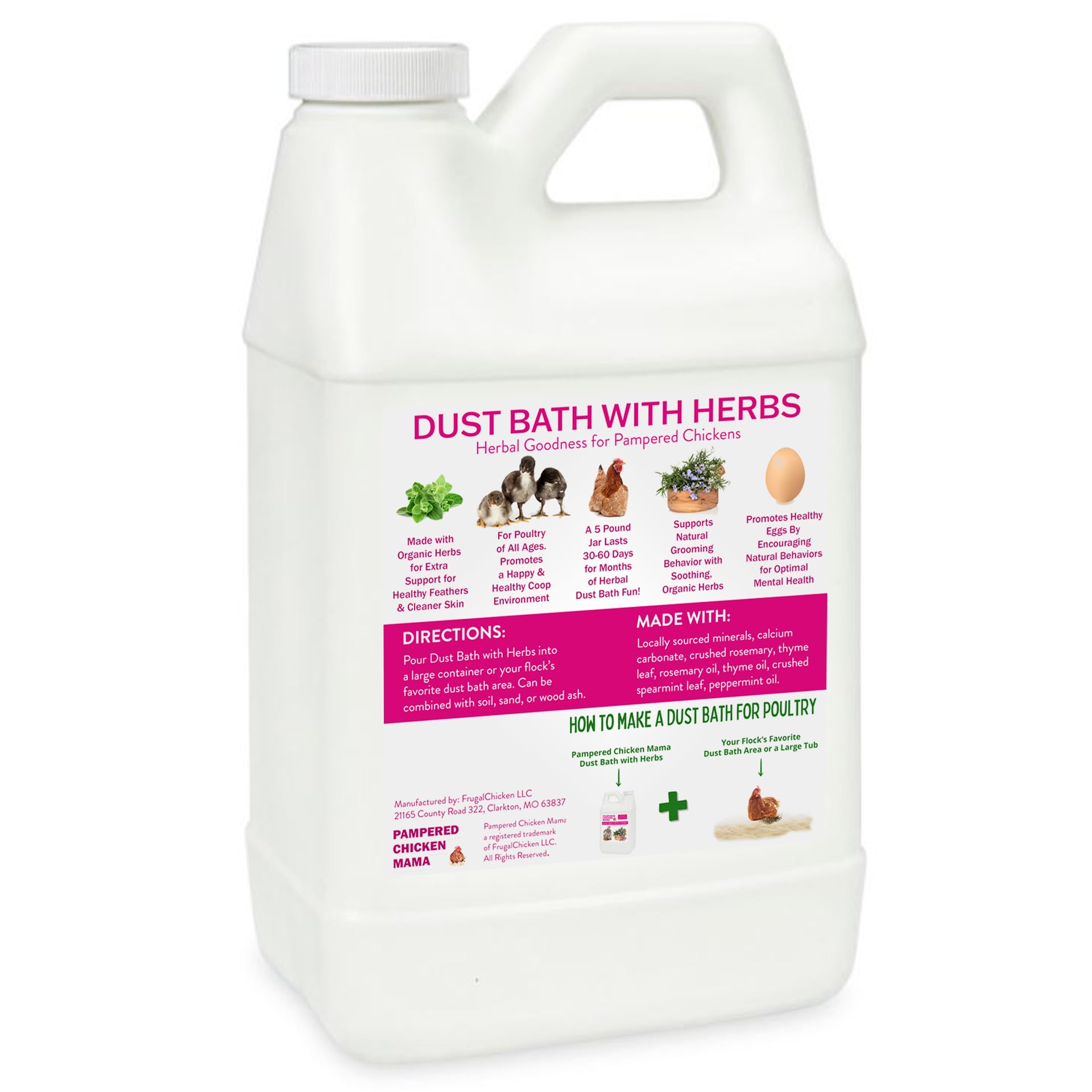 Chicken Mama Dust Bath with Organic Herbs & Essential Oils for Chickens