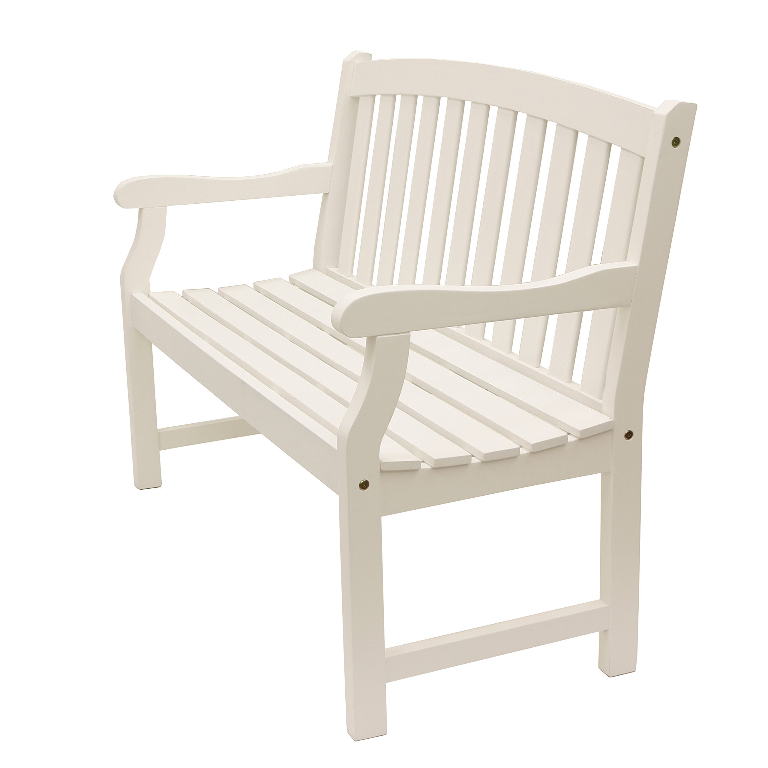 Marley 2-Seat Outdoor Bench, White