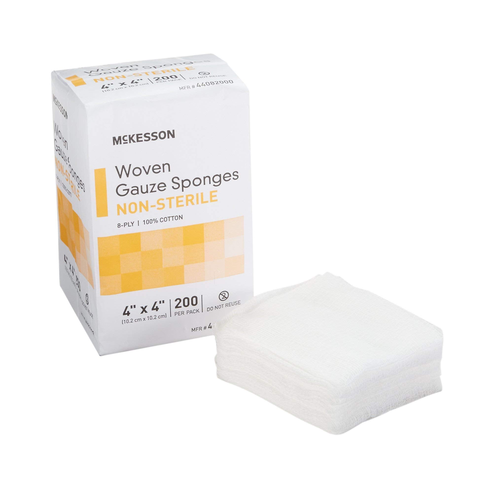 Woven Gauze Sponges, Non-Sterile, 8-Ply, 100% Cotton, 4 in x 4 in