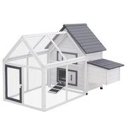 65" Chicken Coop Wooden with Detachable Run, Outdoor Chicken House Poultry Cage Hen