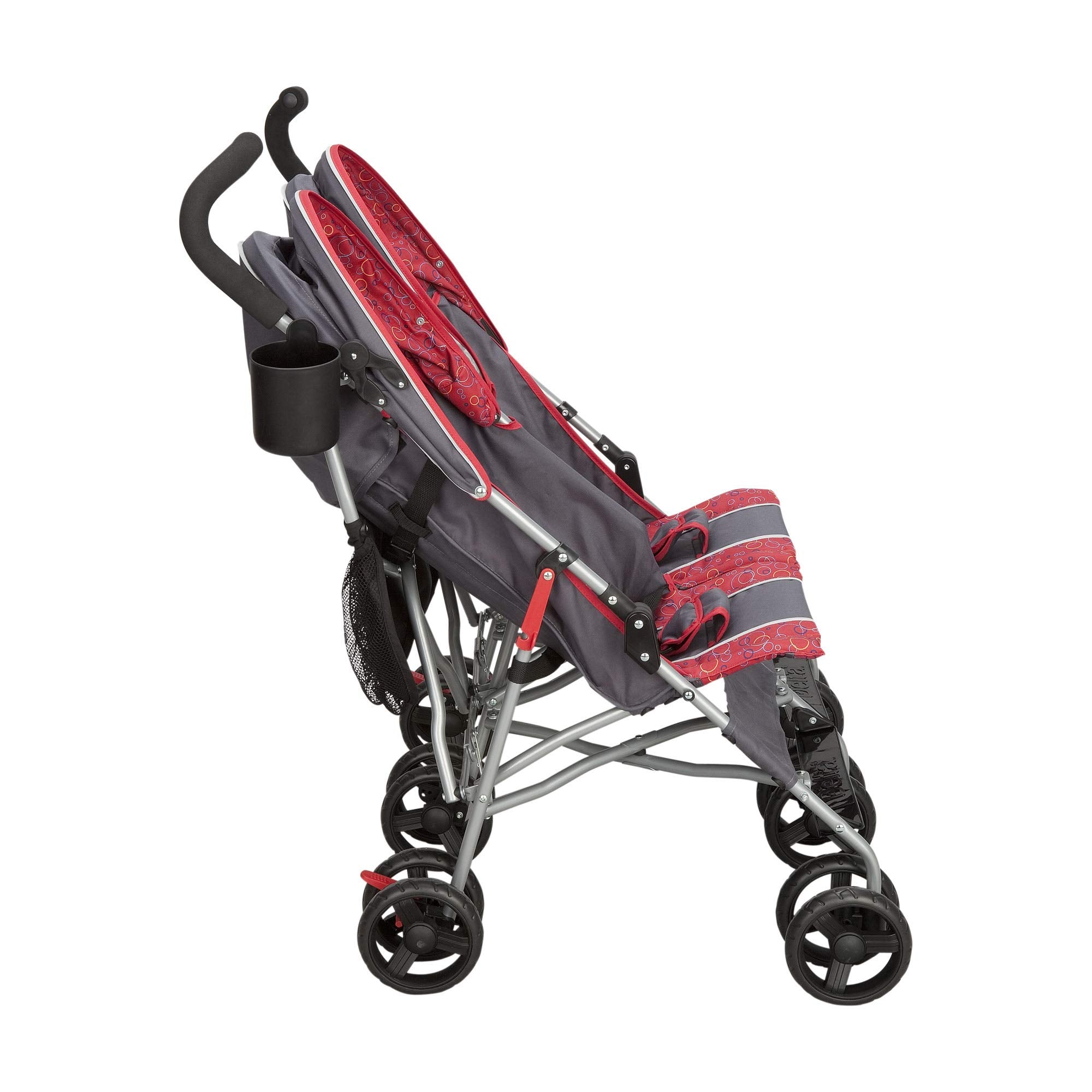 Side by Side Stroller - with Recline, Storage & Compact Fold, Grey