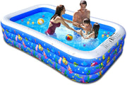 Inflatable Swimming Pool, 120" x 72" x 22" Kiddie Pools, Family Lounge