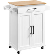 Width Rolling Kitchen Island with Drawer and Adjustable Shelf, Storage Cabinet