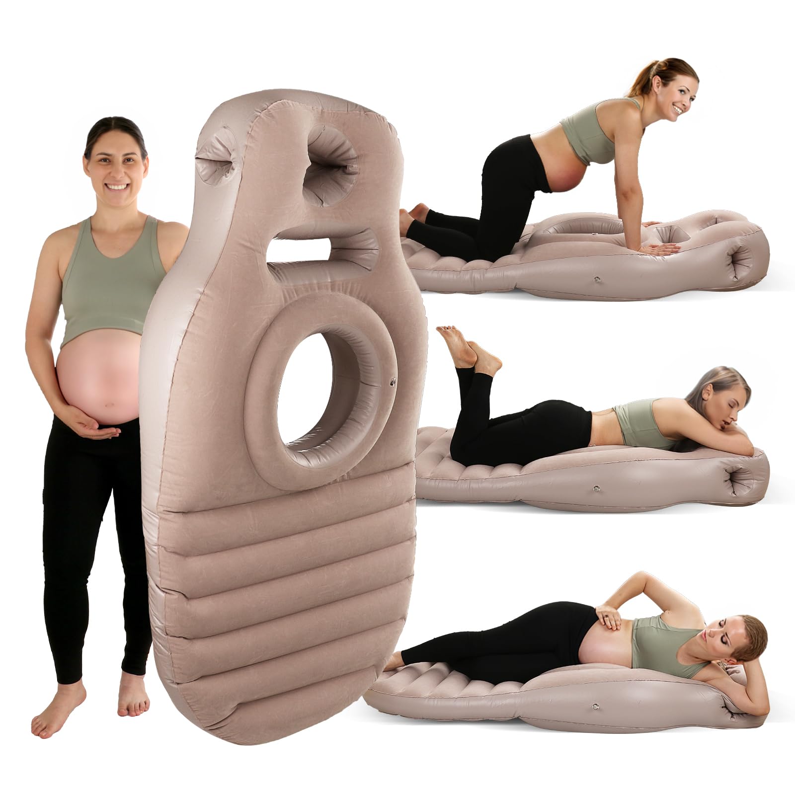 Inflatable Pregnancy Pillow, Full Body Maternity Airbed/Float with Hole for Tummy