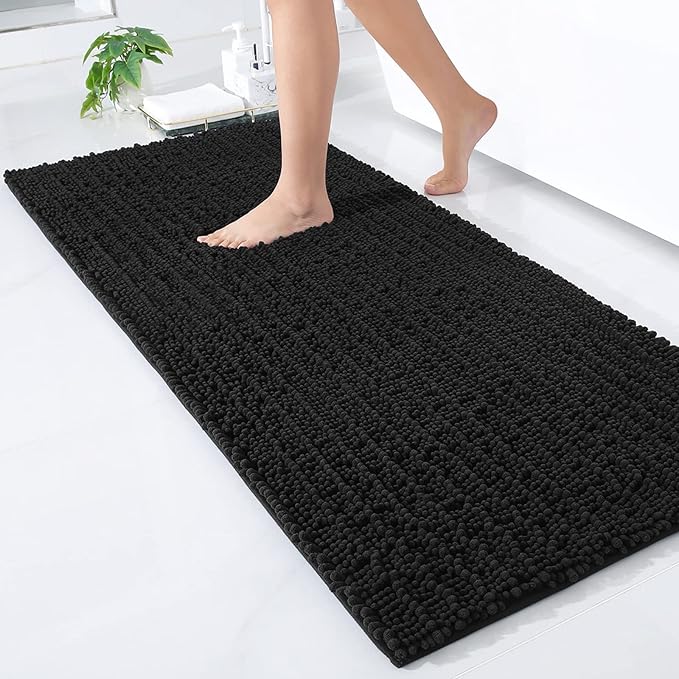 Luxury Chenille Bathroom Rug Mat, Extra Soft Thick Absorbent Shaggy Bath Rugs