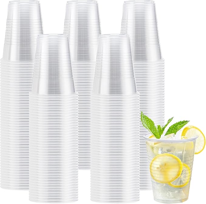 300 Count 16 oz Plastic Cups, Clear Plastic Cups Disposable