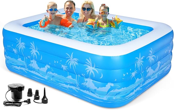 Inflatable Swimming Pool, 79 x 58 x 29 inch Full-Sized Large Inflatable Pools