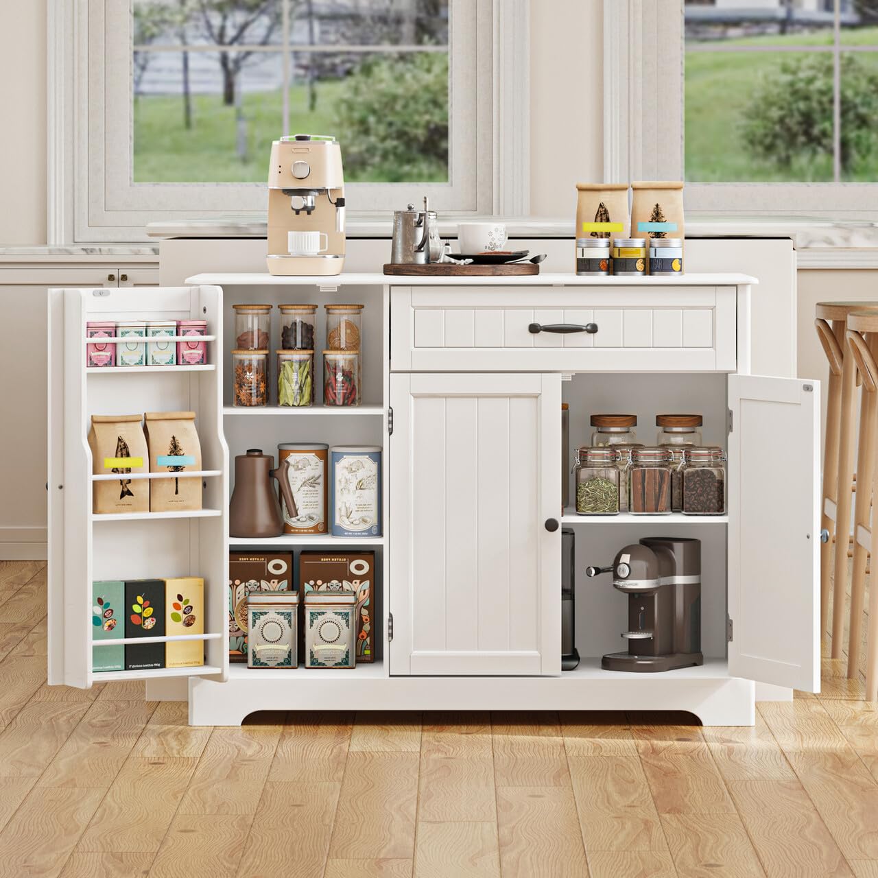 Kitchen Sideboard Buffet Cabinet with Storage Small Coffee Bar Cabinet with Drawer